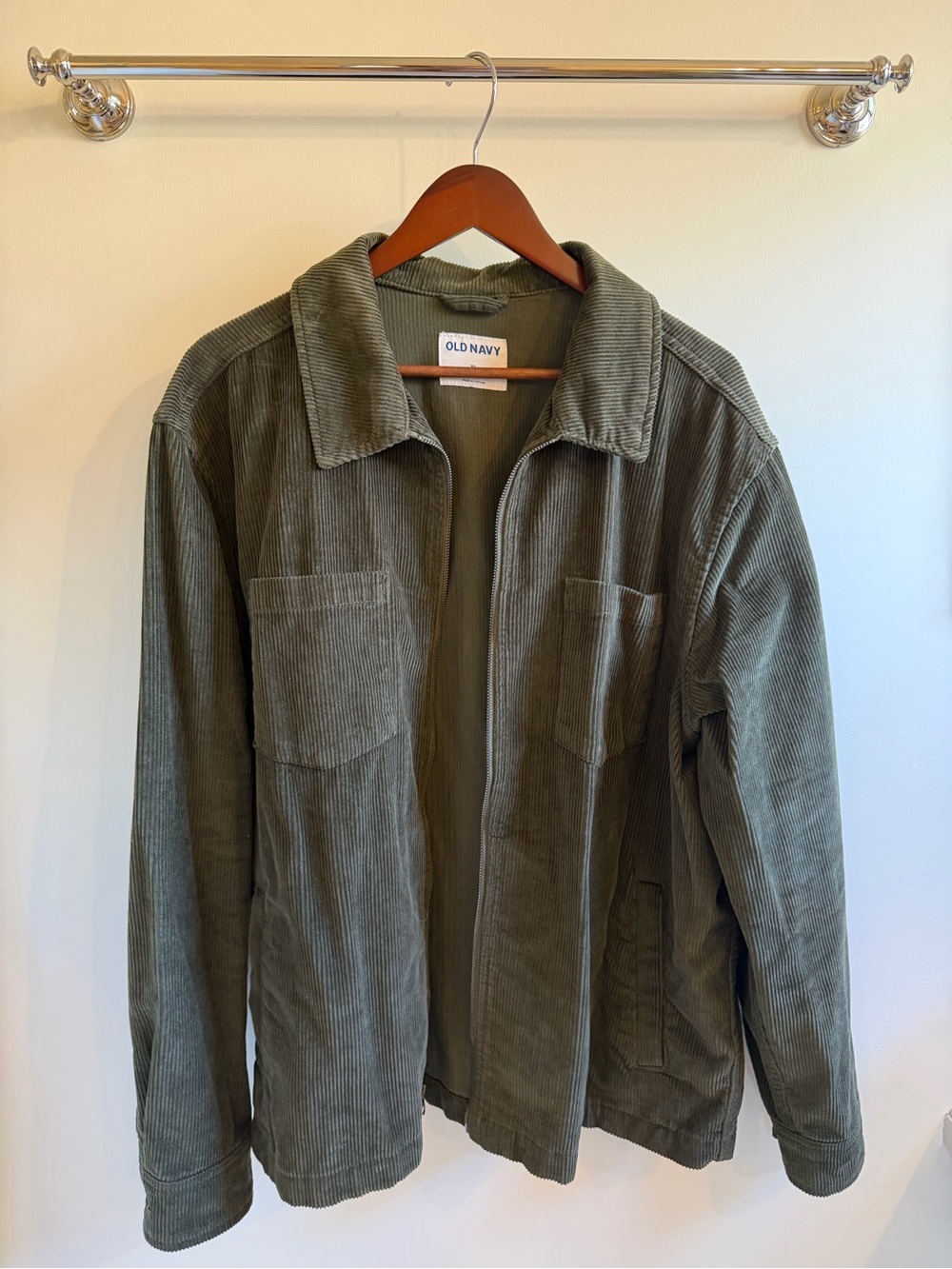 Old Navy Olive Green Corduroy Shirt Jacket